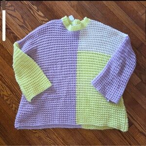Colorblock Waffle Knit Sweater